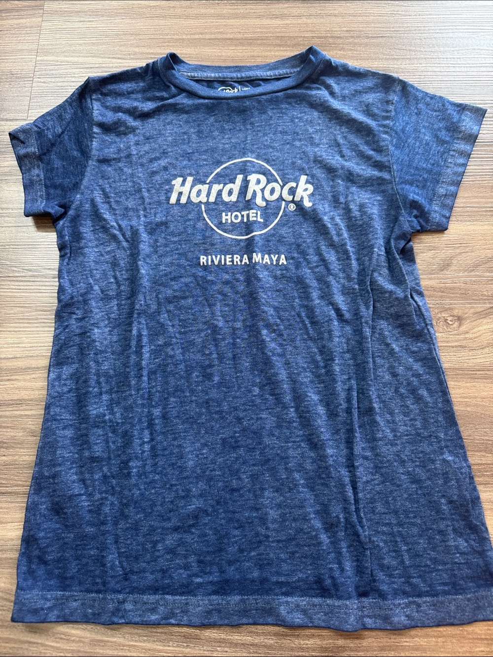 Kids Large Hard Rock Hotel Riviera Maya Navy Logo Tee